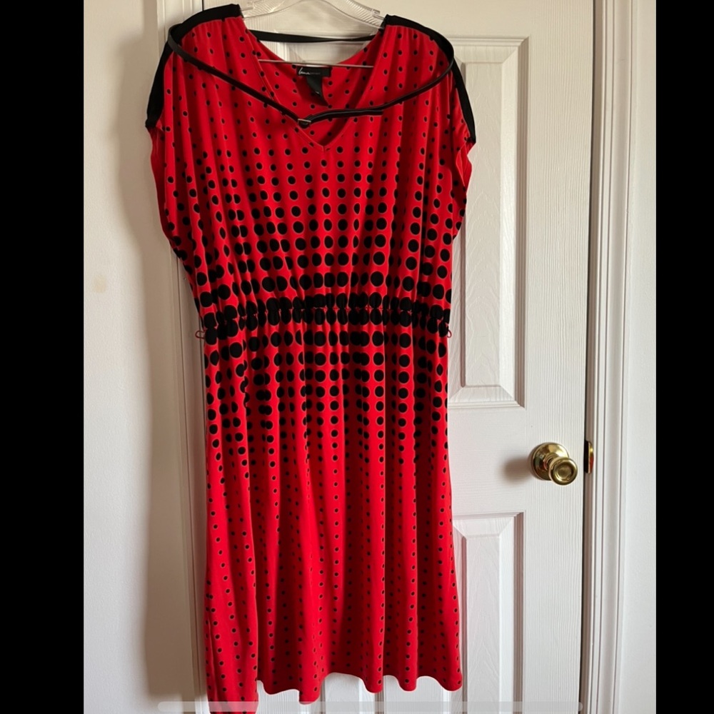 Lane Bryant Red Dress with Black Polkadots